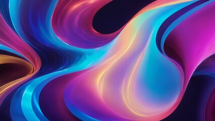 Obraz premium Swirly vibrant color lines on a colorful background with blue and pink patterns