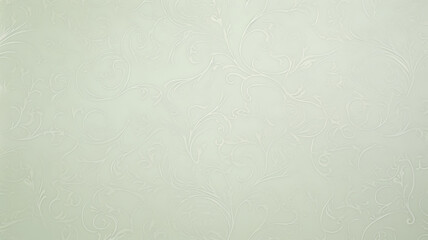 spring light green soft pastel, delicate mint background with vintage floral ornament of olive shades wallpaper on the wall copy space blank