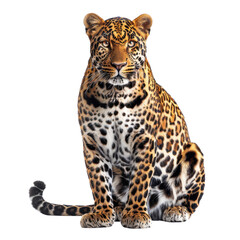 Obraz premium Captivating Leopard Posing Against a Transparent background
