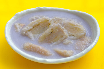 Banana in coconut milk. Thai dessert