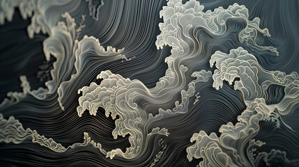 elegant gold and black wave patterns with intricate line work and swirling details in a luxurious and sophisticated design