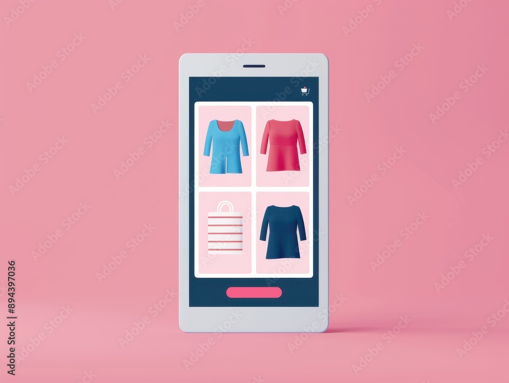 Poster engaging online shopping hub, an interactive web platform designed for seamless purchases and user i