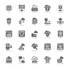 Cloud Computing icon pack for your website, mobile, presentation, and logo design. Cloud Computing icon glyph design. Vector graphics illustration and editable stroke.