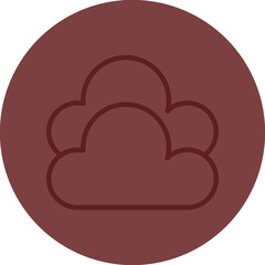 Cloud Vector Line Maroon Circle Maroon