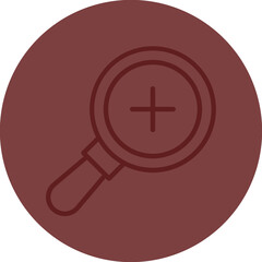 Fototapeta premium Zoom In Vector Line Maroon Circle Maroon