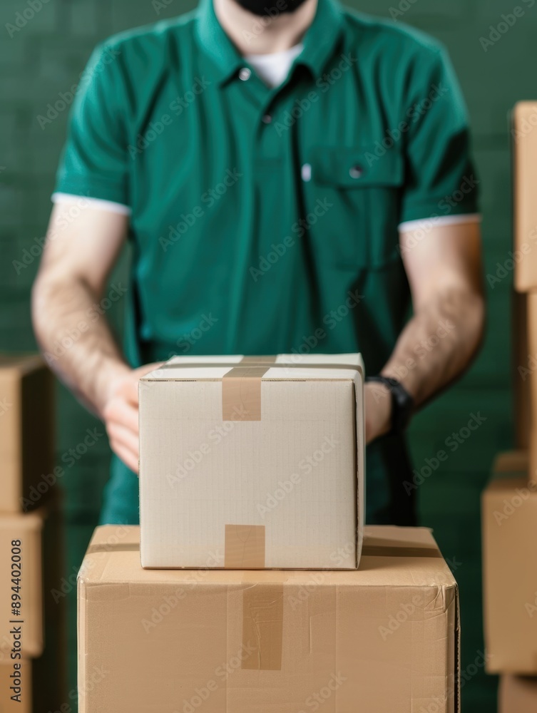 Poster manager strategizing optimized package drop logistics along travel routes, showcasing efficient tran