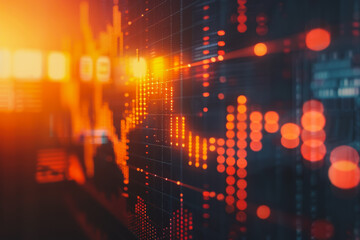 Obraz premium charts and graphs with statistics to analyze business potential and forecast future development of companies growth.