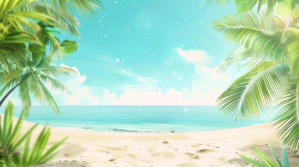 White sandy tropical summer beach background