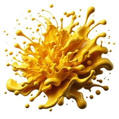 Yellow paint splash isolated on white background