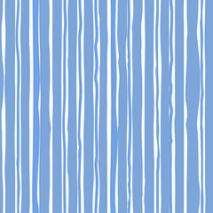 Seamless pattern, repeat blue and white stripes pattern, tileable stripe country nautical coastal style print for wallpaper, wrapping paper, fabric and product design idea