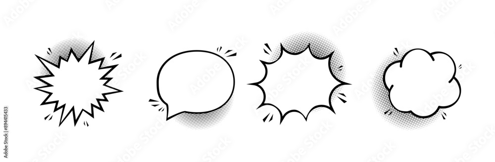 Poster explosive message set icon. flat style. vector icon.