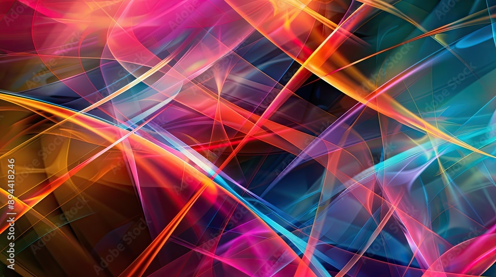 Poster a dynamic abstract background with bold, intersecting lines and vibrant colors