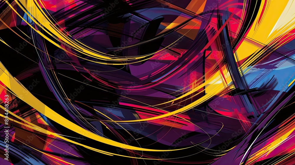 Poster a dynamic abstract background with bold, intersecting lines and vibrant colors