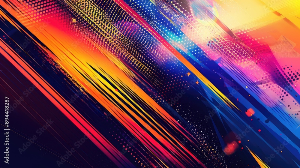 Poster a dynamic abstract background with bold, intersecting lines and vibrant colors