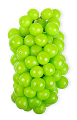 Green grapes isolated on white background