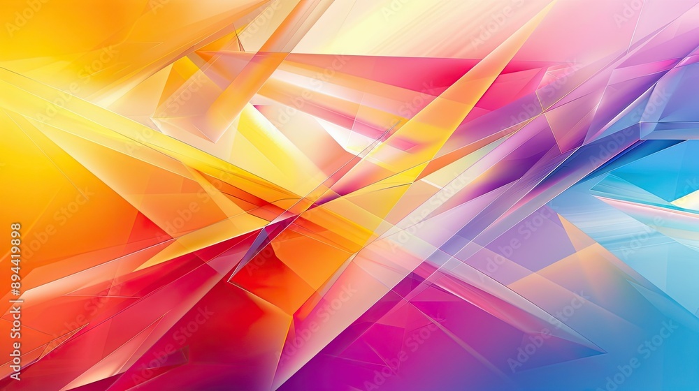Leinwandbilder a modern abstract background with a blend of sharp angles and soft curves in vibrant colors