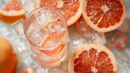 Ice cubes from grapefruit