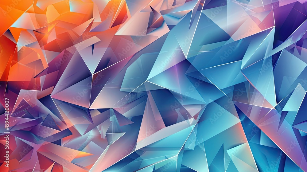 Poster a modern background with abstract polygonal shapes and sharp angles in contrasting colors