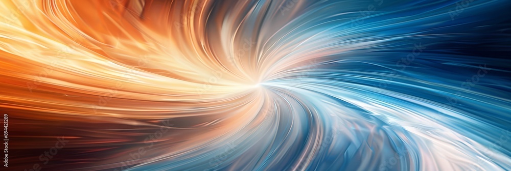 Aufkleber a vibrant abstract swirl pattern with a dynamic blend of orange and blue hues creating a sense of mo