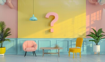 Enigmatic Questions on Soft-Lit Wall: Who, What, Why? Thought-Provoking 4K Wallpaper for Contemplation and Curiosity. AI-Generated Background Featuring Gentle Shadows and Introspective Inquiries for P