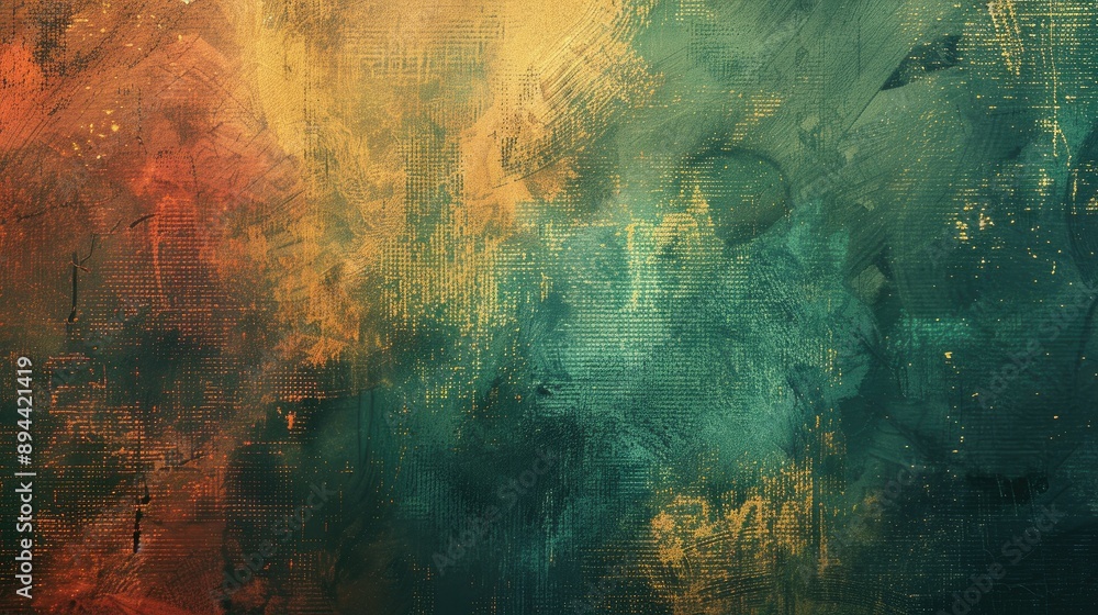 Poster a textured background with rough brush strokes and layered colors for a bold effect