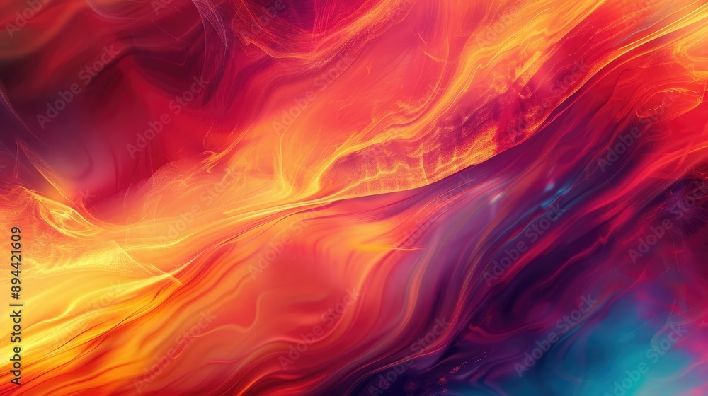 Poster a vibrant abstract background with a mix of warm and cool tones, creating a dynamic feel