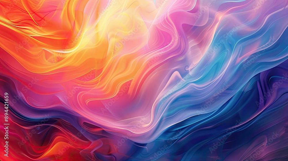 Poster a vibrant abstract background with a mix of warm and cool tones, creating a dynamic feel