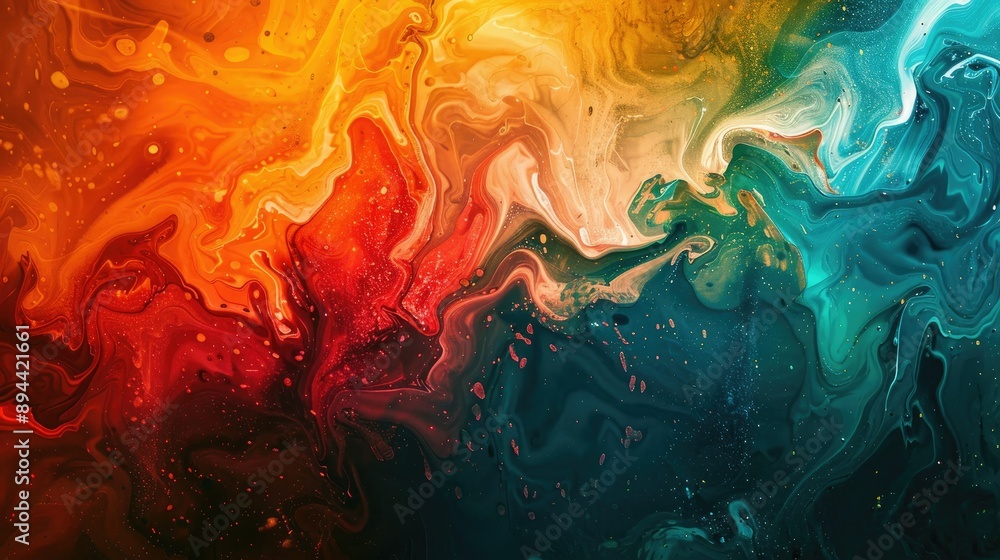 Aufkleber a vibrant abstract background with a mix of warm and cool tones, creating a dynamic feel