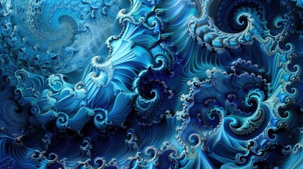 An abstract background featuring intricate, fractal patterns in various shades of blue