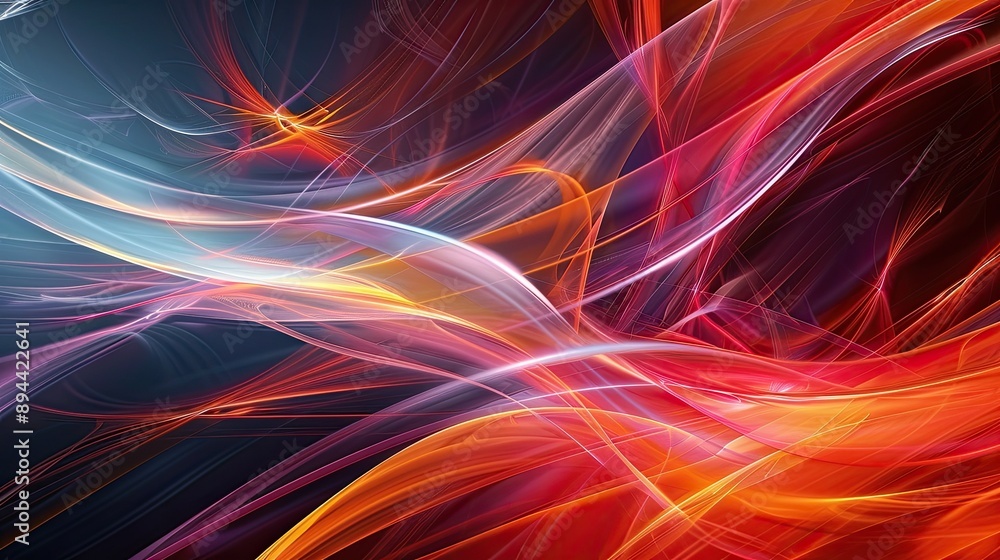 Poster an abstract background with a mix of straight and curved lines in a dynamic composition