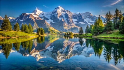 Serene Mirrored Reflection Majestic Eigernch