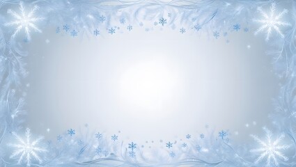 A festive blue background adorned with delicate snowflakes evokes a winter wonderland ideal for Christmas cards or winter designs