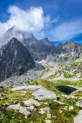 Summer landscape of the Tatra Mountains. The Five Spis Lakes Valley, Slovakia.