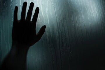 Dark Hand Silhouette Against Opaque Surface