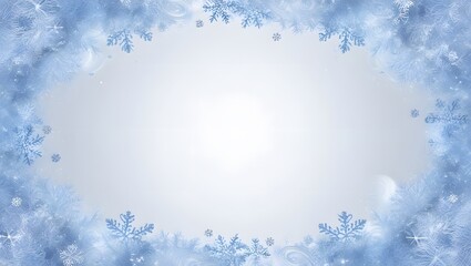 A festive blue background adorned with delicate snowflakes evokes a winter wonderland ideal for Christmas cards or winter designs