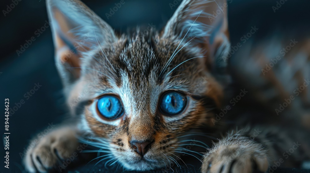 Poster create 20 prompts for stock photos related to cat with 100-250 characters and ending with