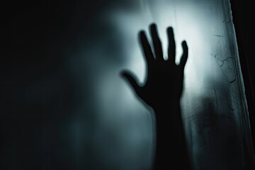 Dark Hand Silhouette Against Opaque Surface