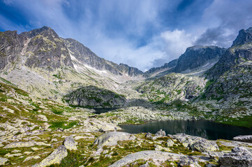 Summer landscape of the Tatra Mountains. The Five Spis Lakes Valley, Slovakia.