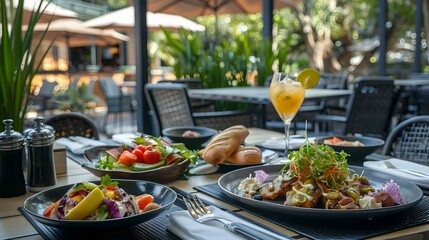 Lunch on the open terrace with a variety
