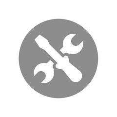 Screwdriver and wrench vector icon. Repair, setup and settings symbol.