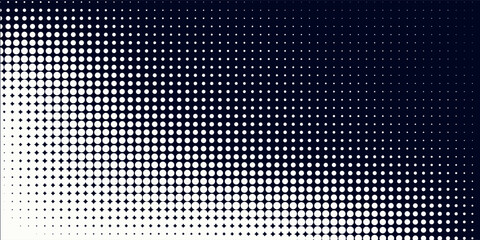 Dots halftone white \u0026 blue color pattern gradient grunge texture background. Dots pop art comics sport style vector