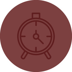 Alarm Vector Line Maroon Circle Maroon