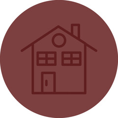 Home Vector Line Maroon Circle Maroon