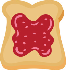 Bread toast with strawberry jam