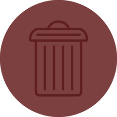 garbage Vector Line Maroon Circle Maroon