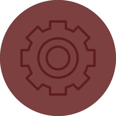 Settings Vector Line Maroon Circle Maroon