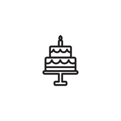 Wedding cake icon, vector illustration. Flat design style. vector wedding cake icon illustration isolated on White background, wedding cake icon. Editable icon.