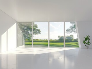 Bright Minimalist Room with Large Window