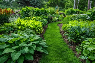 Obraz premium Medicinal greenery in a landscaped garden highlights the integration of therapeutic plants within a thoughtfully designed outdoor space. 