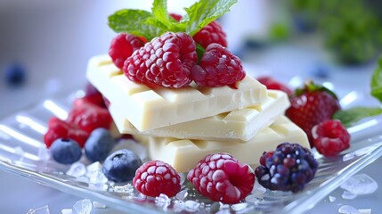 White chocolate pieces of which are placed image